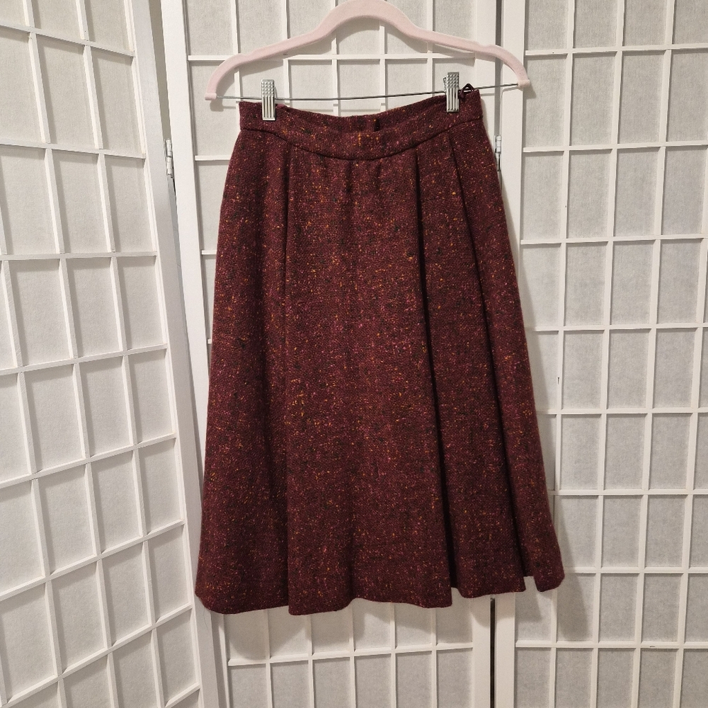 Balenciaga Vintage Wool Midi Skirt Sz 38